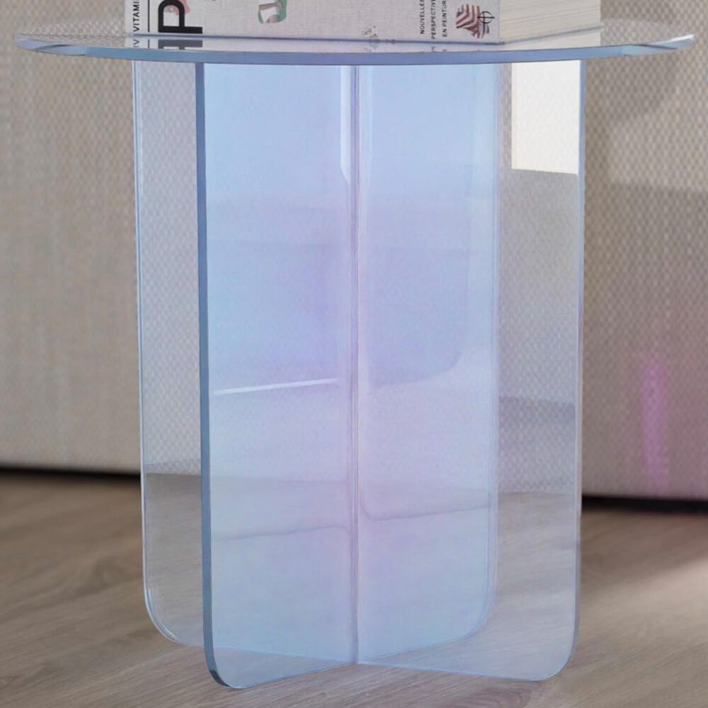 Urban Home Fomo Large End Table in Iridescent Glass, , large