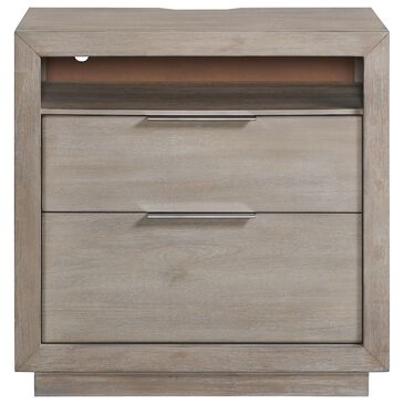 Mayberry Hill Arcadia 2-Drawer Nightstand with USB in Grey, , large