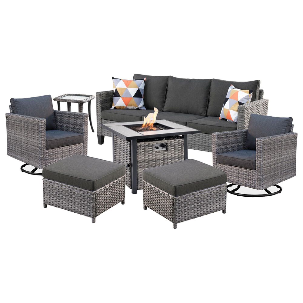 HOMLUX 7-Piece Patio Sofa Set in Black, , large