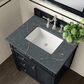 James Martin Vanities Brittany 30" Single Bathroom Vanity in Black Onyx with 3 cm Parisien Bleu Quartz Top and Rectangular Sink, , large