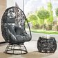 Hearth and Haven Hikre2-piece Metal Outdoor Lounge Chair Set in Charcoal, , large