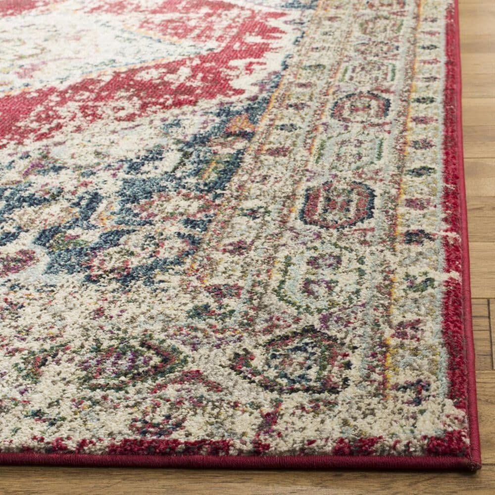 Safavieh Monaco MNC257A 4&#39; x 5&#39;7&quot; Ivory and Red Area Rug, , large