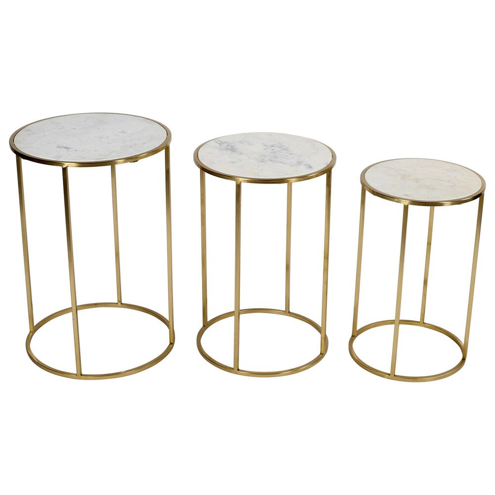 Waltham Global Archive Nesting Tables in Riviera Gold &#40;Set of 3&#41;, , large