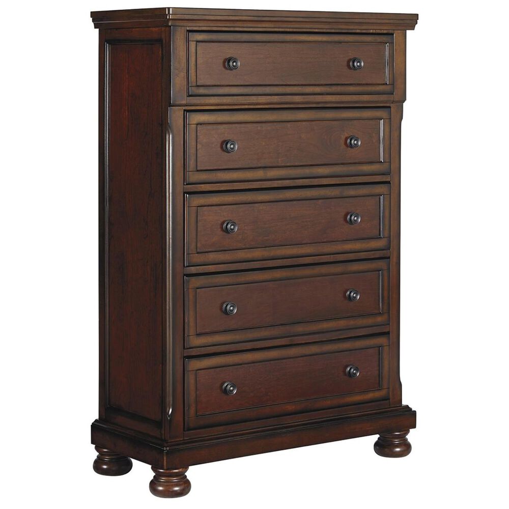 Millenium Porter 5 Drawer Chest in Rustic Brown, , large