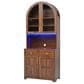 HOMLUX 75" Arched Kitchen Pantry Cabinet with LED Light in Walnut, , large