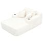 HOMLUX Stationary Chaise Lounge Sofa with Corduroy Upholstery in Beige, , large