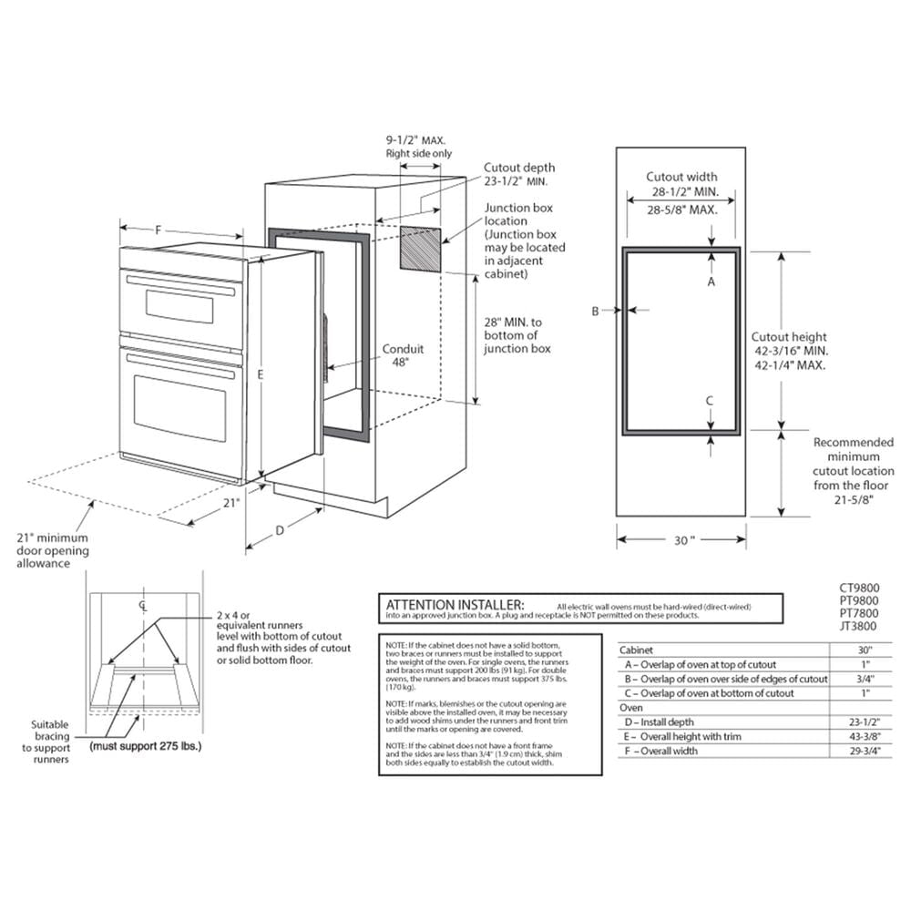 Cafe 30" Combination Double Wall Oven with Convection in Stainless Steel, , large