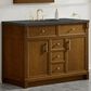 James Martin Bellshire 48" Single Bathroom Vanity in Honey Oak with 3 cm Parisien Bleu Silestone Top, Rectangular Sink and FreePower Wireless Charger, , large