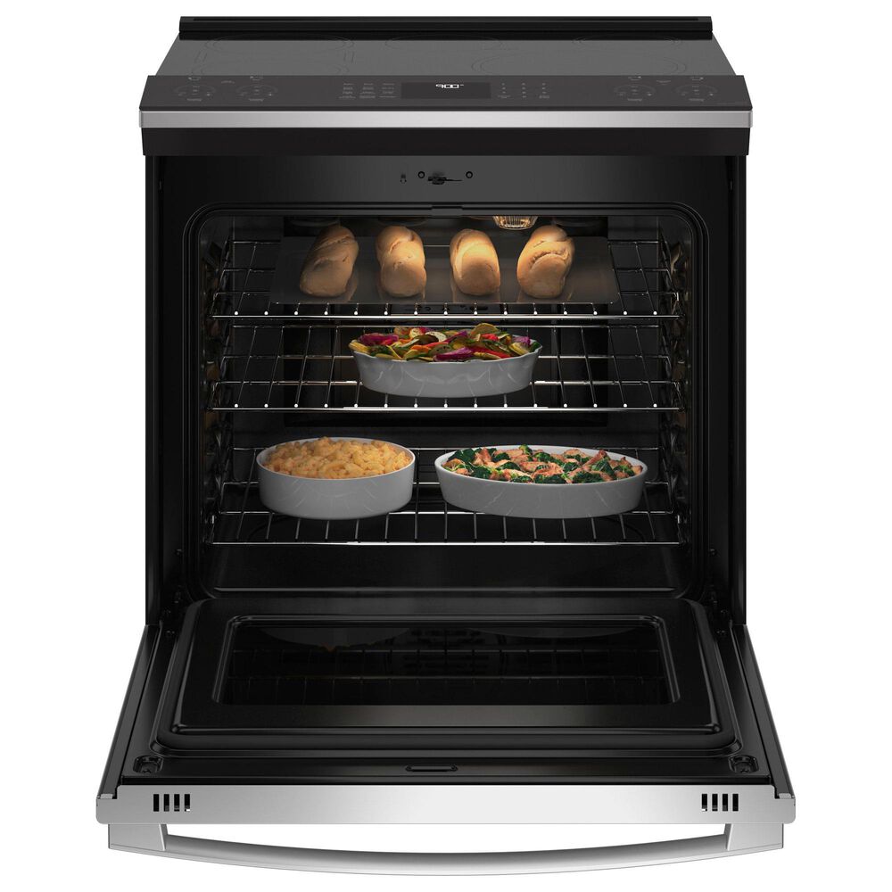 GE Profile 5.3 Cu. Ft. Smart Slide-In Electric Range with No Preheat Air Fry in Fingerprint Resistant Stainless Steel, , large