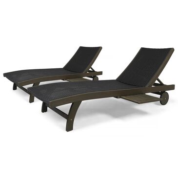 Noble House Banzai Patio Chaise Lounge in Gray (Set of 2), , large