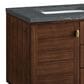 James Martin Vanities Amberly 60" Double Bathroom Vanity in Mid-Century Walnut with 3 cm Parisien Bleu Quartz Top and Rectangular Sinks, , large