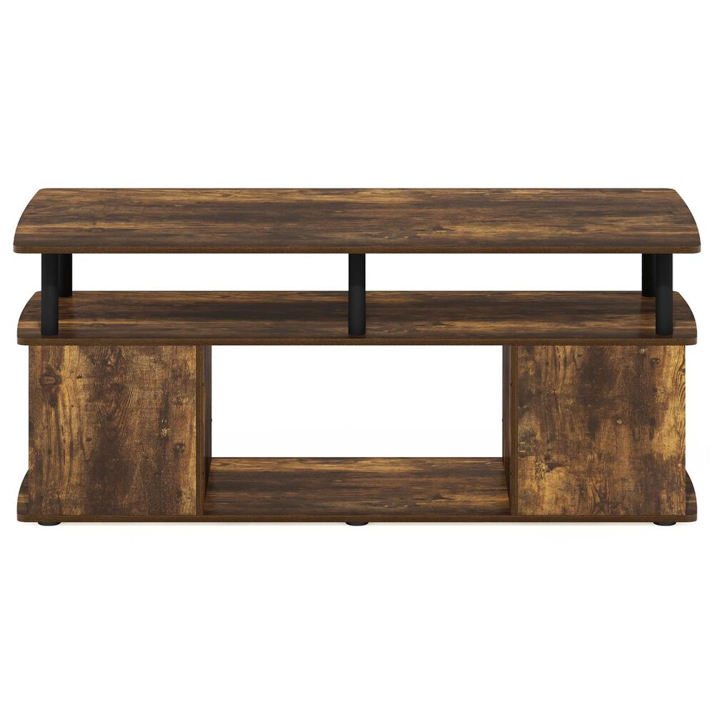 HOMLUX 47.2" Utility Design TV Stand with Open Storage Bookshelf in Amber Pine and Black, , large