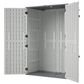 Hearth and Haven Outdoor Rust-Resistant Plastic Storage Shed with Adjustable Partition Design in White, , large