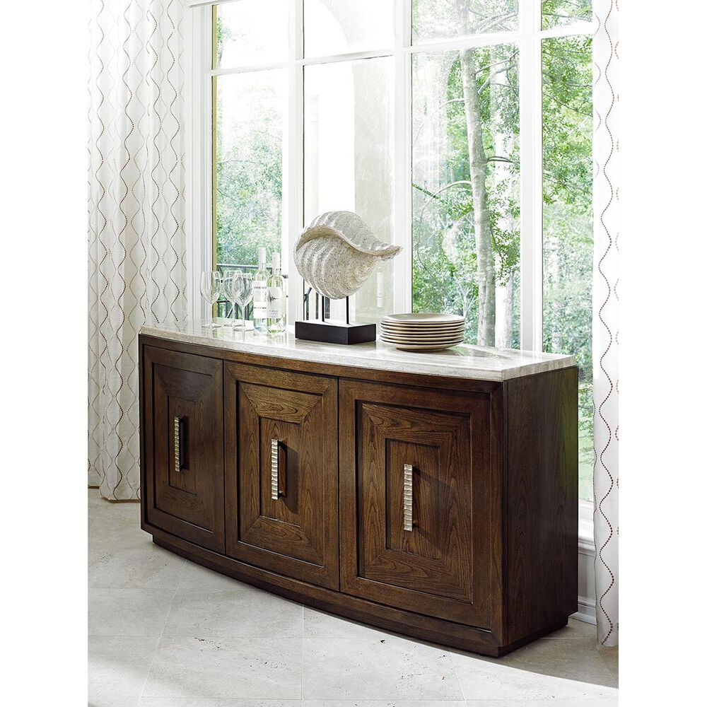 Lexington Furniture Laurel Canyon Mariposa Buffet in Medium Brown and Silver , , large