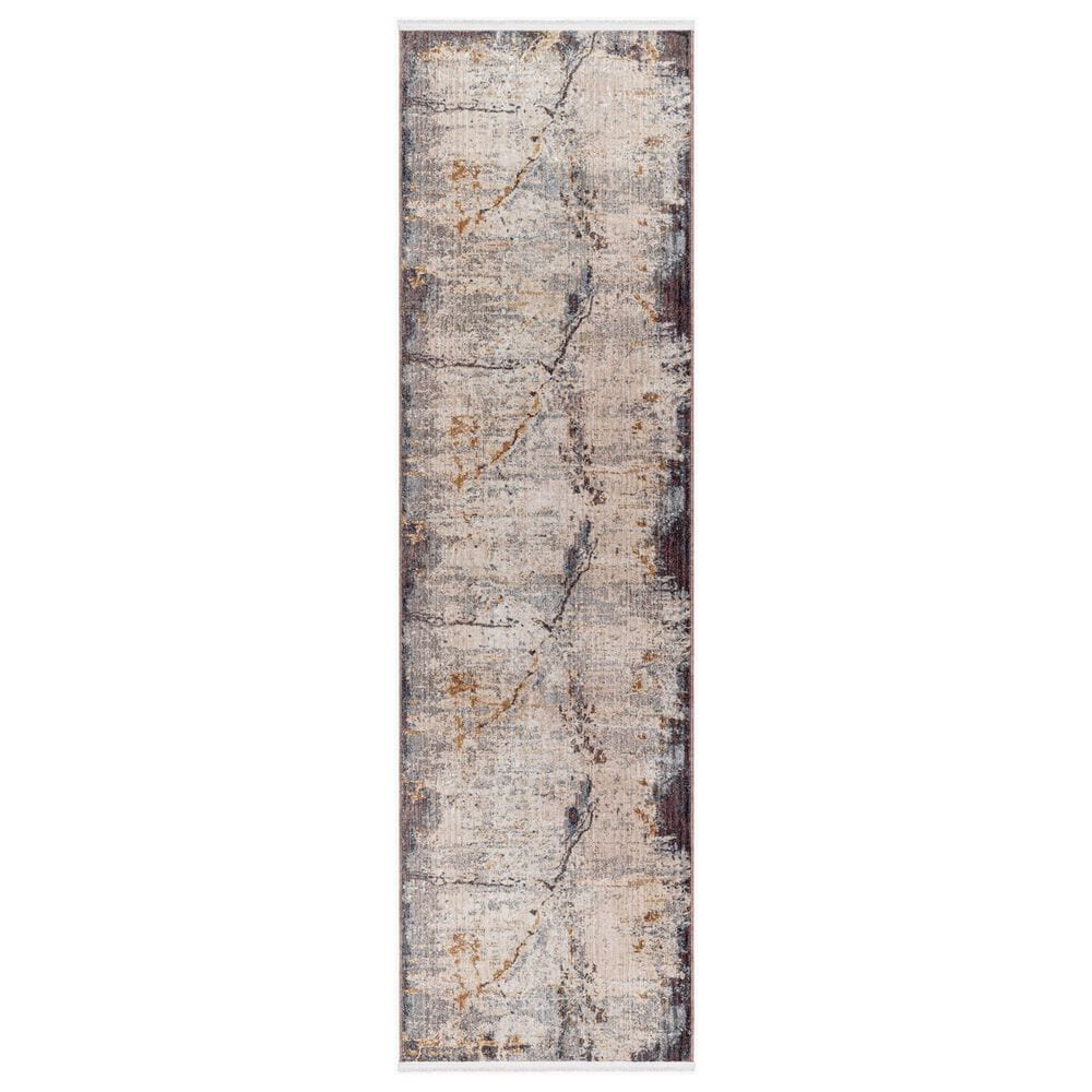Surya Aida 2"7" x 9" Beige, Medium Gray, Gray, Deep Teal and Tan Runner, , large
