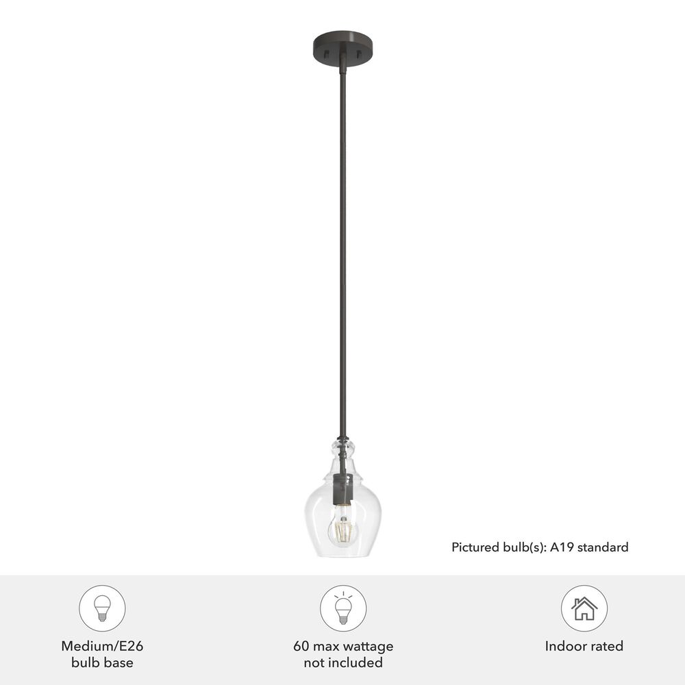 Hunter Maple Park 1-Light Mini Pendant in Noble Bronze, , large