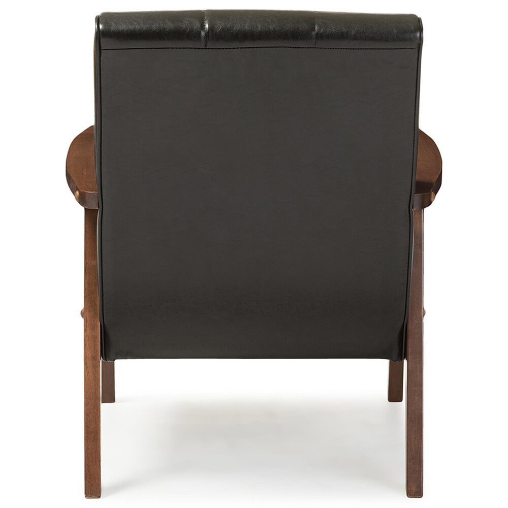 Baxton Studio Nikko Lounge Chair in Black, , large