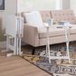 Linon Home Decor Lisbon Folding TV Tray Table Set with Stand in White (Set of 4), , large