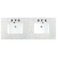 James Martin Vanities Brittany 60" Double Bathroom Vanity in Saddle Brown with 3 cm Eternal Jasmine Pearl Quartz Top and Rectangular Sinks, , large