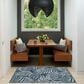 Nourison Garden Oasis Ivory and Navy 3" x 5" Indoor/Outdoor Area Rug, , large