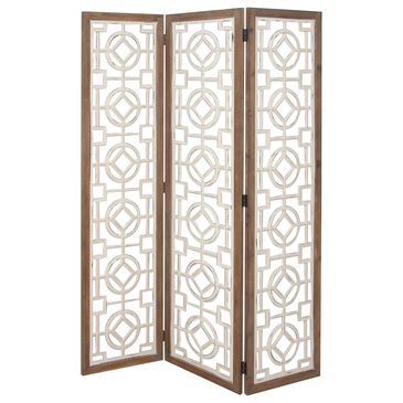 Maple and Jade Farmhouse Room Divider Screen in Whitewashed, , large