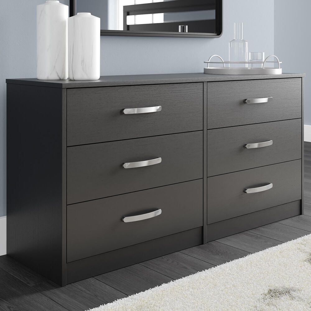 Ashley Finch 6-Drawer Dresser in Black, , large
