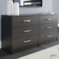 Ashley Finch 6-Drawer Dresser in Black, , large