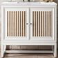 James Martin Vanities Athens 36" Single Bathroom Vanity in Glossy White with 3 cm Arctic Fall Solid Surface Top and Rectangular Sink, , large