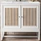 James Martin Vanities Athens 36" Single Bathroom Vanity in Glossy White with 3 cm Arctic Fall Solid Surface Top and Rectangular Sink, , large