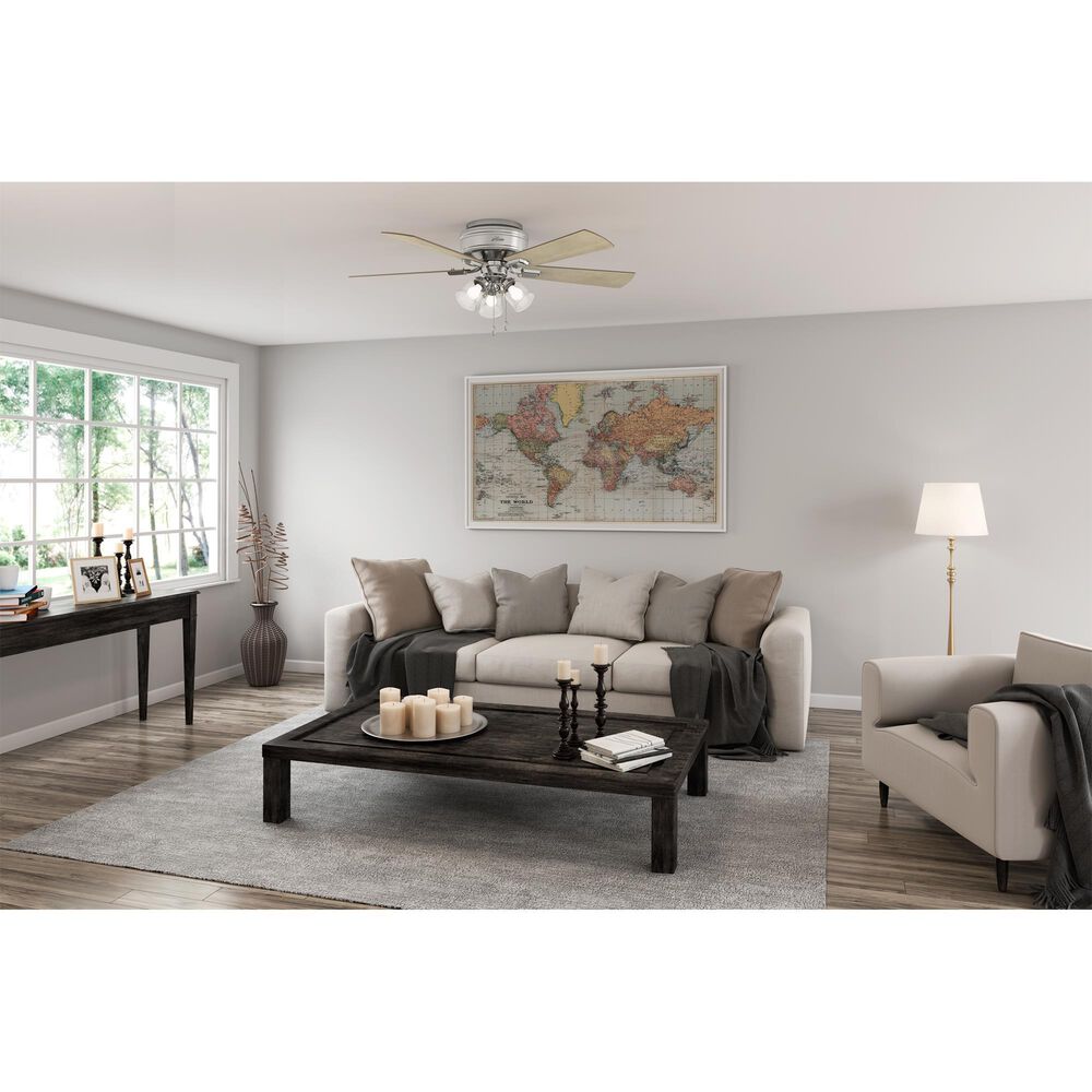 Hunter Crestfield 52&quot; Low Profile LED Ceiling Fan in Brushed Nickel, , large