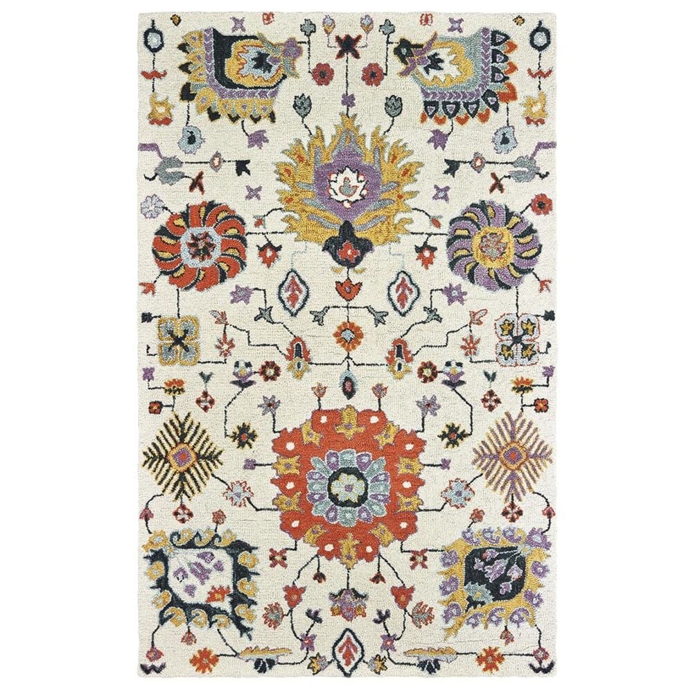 Oriental Weavers Zahra 75502 3&#39;6&quot; x 5&#39;6&quot; Ivory and Orange Area Rug, , large