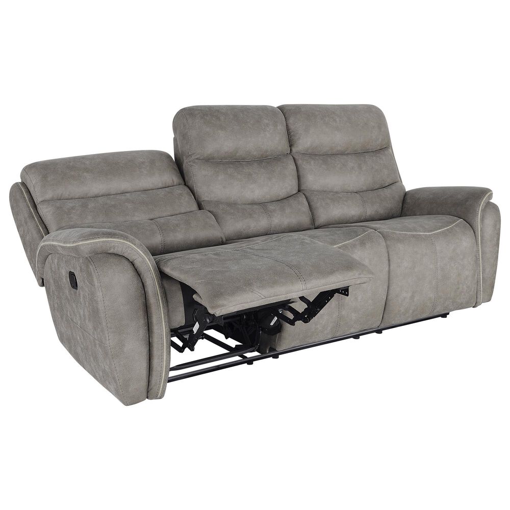 New Heritage Design Kamari Manual Reclining Sofa in Gray, , large