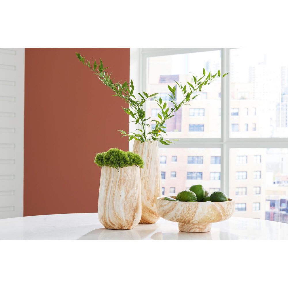 Ashley Cammen Bowl in Tan and White, , large