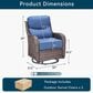 Sunwell Garden Patio Swivel Glider Chair with Brown Wicker in Navy (Set of 2), , large