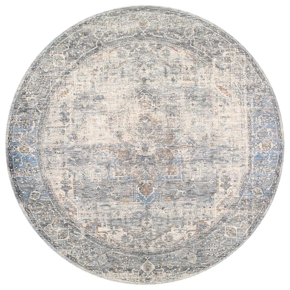Surya Chicago CHG2312 6&#39;7&quot; Round  Light Beige, Charcoal, Slate, Black, Blue,Taupe Area Rug, , large