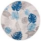 Safavieh Cabana CBN831F 4" Round Grey and Blue Indoor/Outdoor Area Performance Rug, , large