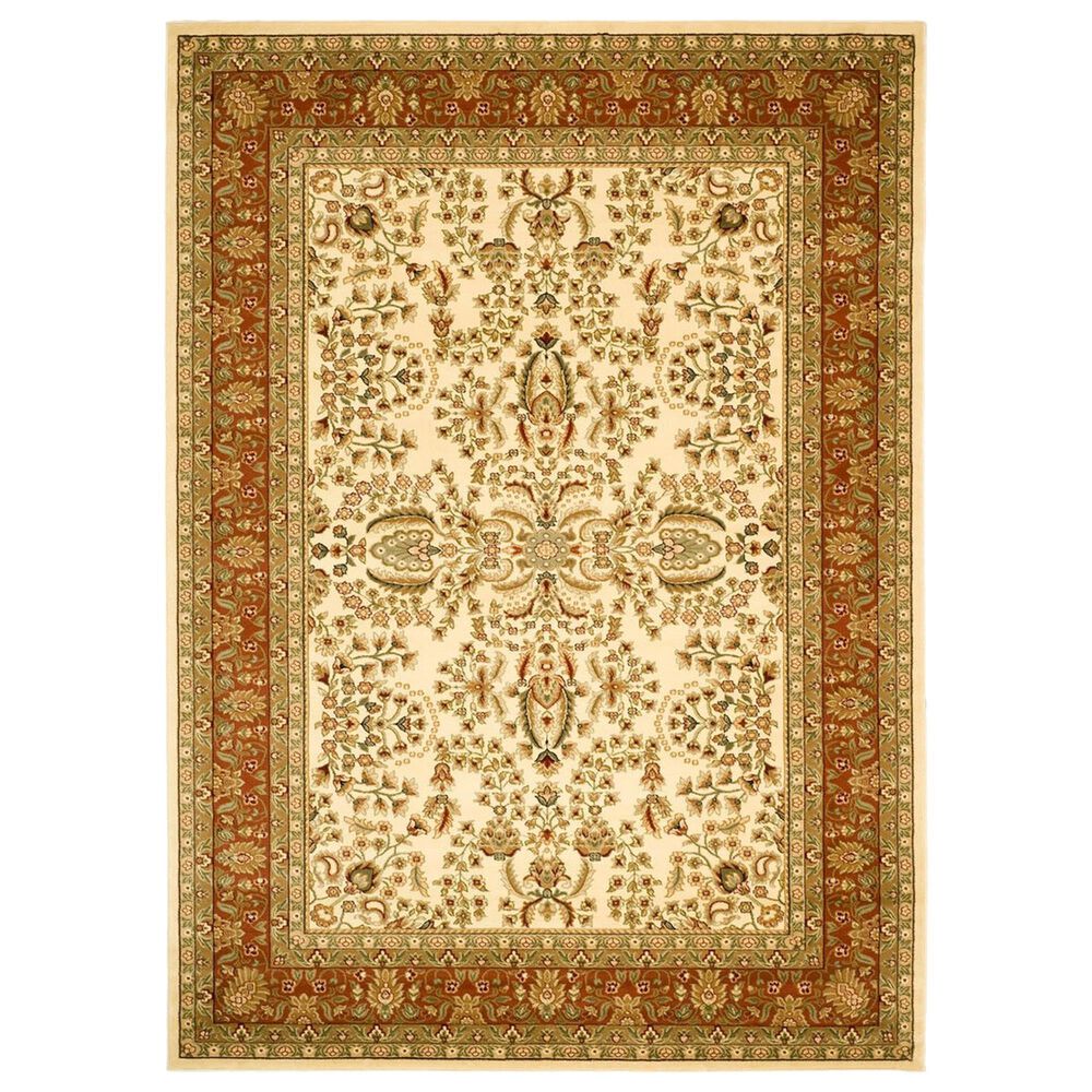 Safavieh Lyndhurst LNH214 8" x 11" Ivory and Rust Area Rug, , large
