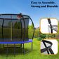 HOMLUX 10" Outdoor Trampoline with Enclosure Net and Ladder in Blue, , large