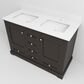 Lexora Home Dukes 48" Double Bathroom Vanity in Espresso with 2 cm White Quartz Top and Rectangular Sinks, , large