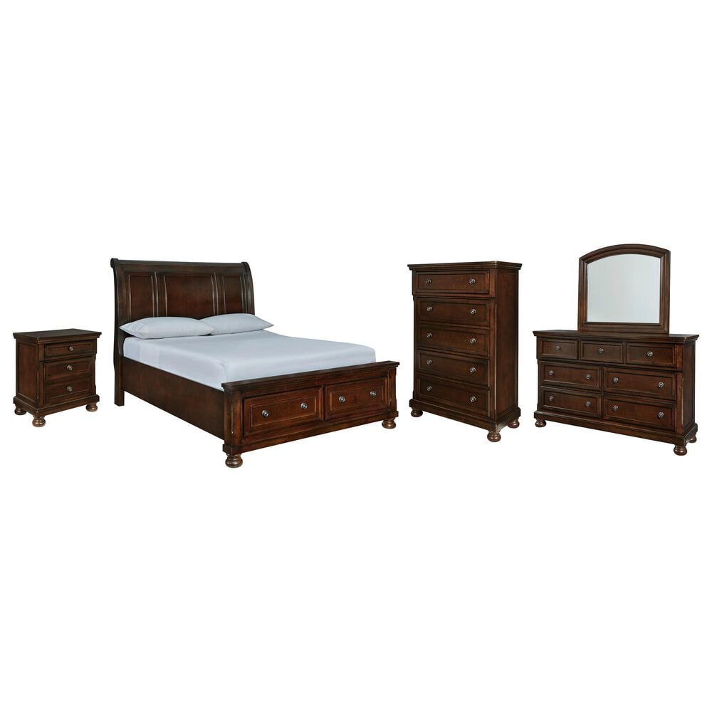 Millenium Porter 5-Piece Queen Storage Bedroom Set in Rustic Brown, , large