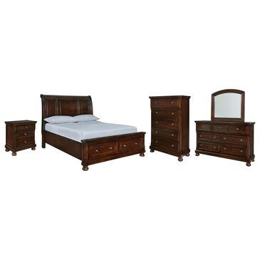 Millenium Porter 5-Piece Queen Storage Bedroom Set in Rustic Brown, , large
