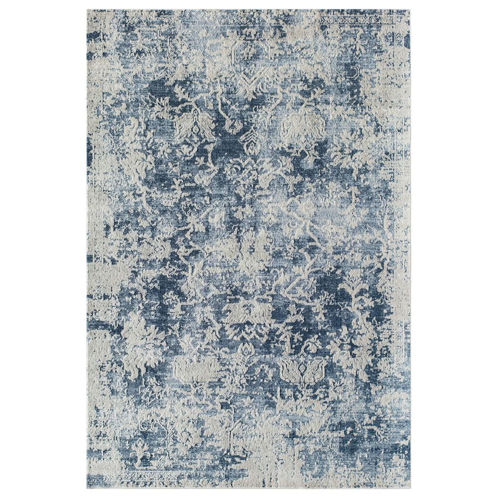 Rugs America Prescott Monterey 2"6" x 8" Blue and White Runner, , large