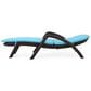 Hearth and Haven Mikael Outdoor Chaise Lounge with Blue Cushion in Dark Brown, , large