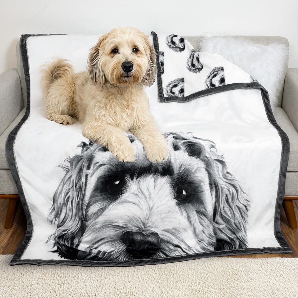 Pavilion Animal Antics Dog Royal Plush Blanket in White, , large