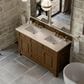 James Martin Vanities Brookfield 60" Double Bathroom Vanity in Honey Oak with 3 cm Eternal Marfil Quartz Top and Rectangular Sinks, , large