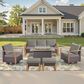 Sunwell Garden 6-Piece Patio Fire Pit Set In Gray, , large