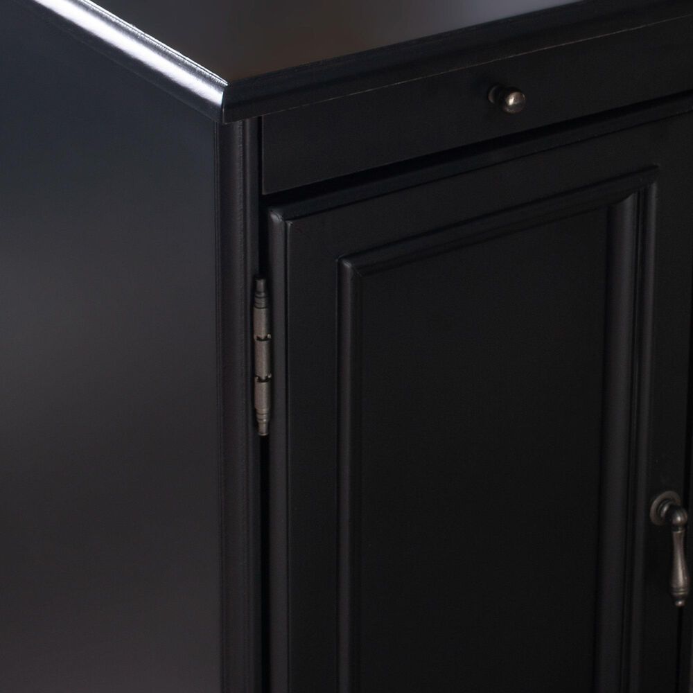 Linon Home Decor Barron Accent Table with USB Charging Station in Black, , large