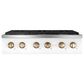 Cafe 36" Natural Gas Rangetop with 6-Burner in Matte White and Brushed Bronze, , large