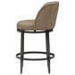 Armen Living Eunice Swivel Counter Height Stool with Mushroom Brown Upholstery in Antique Pewter, , large
