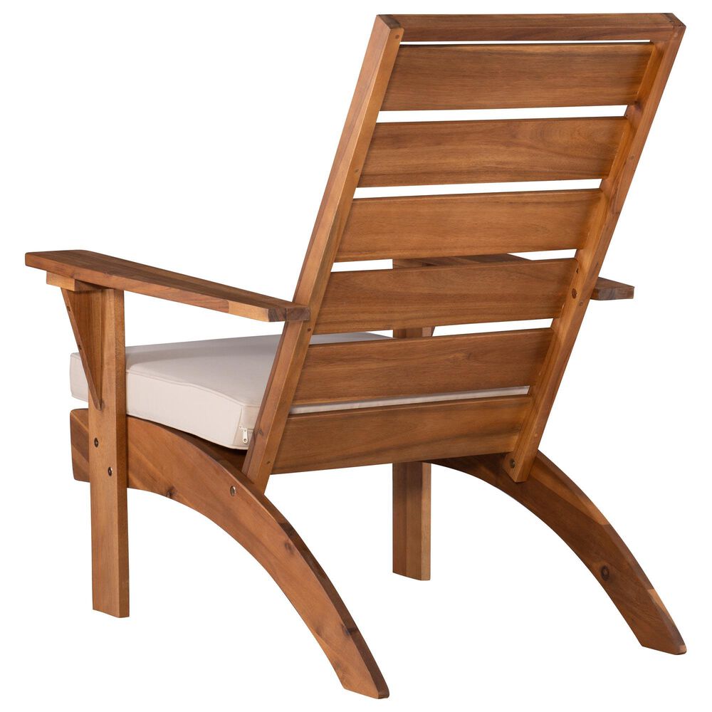 Linon Home Decor Rockport Patio Arm Chair with Natural Frame in Beige, , large